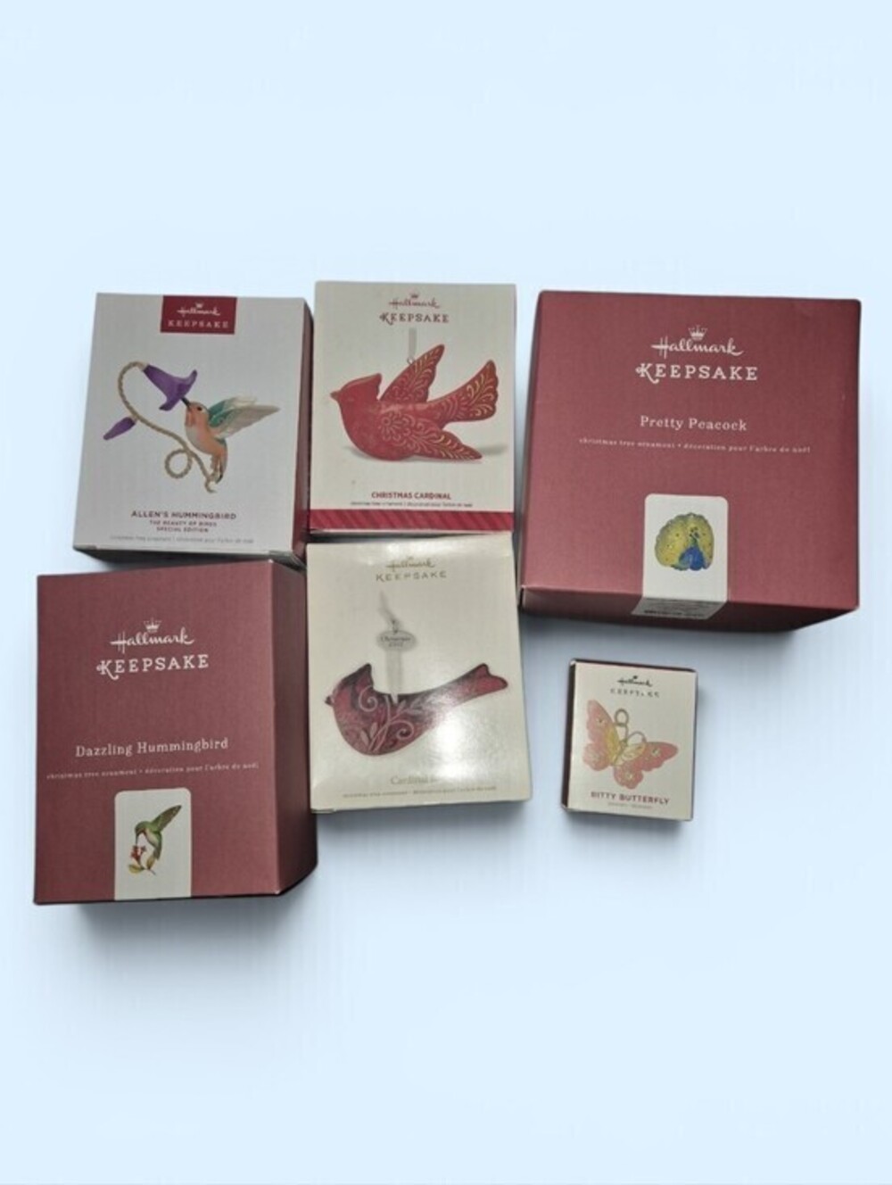 Lot Of Hallmark Birds And A Butterfly Ornament